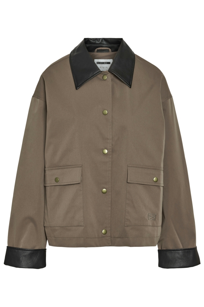 NMNORA PU COLLAR JACKET DD 27034746 MOREL/BLACK